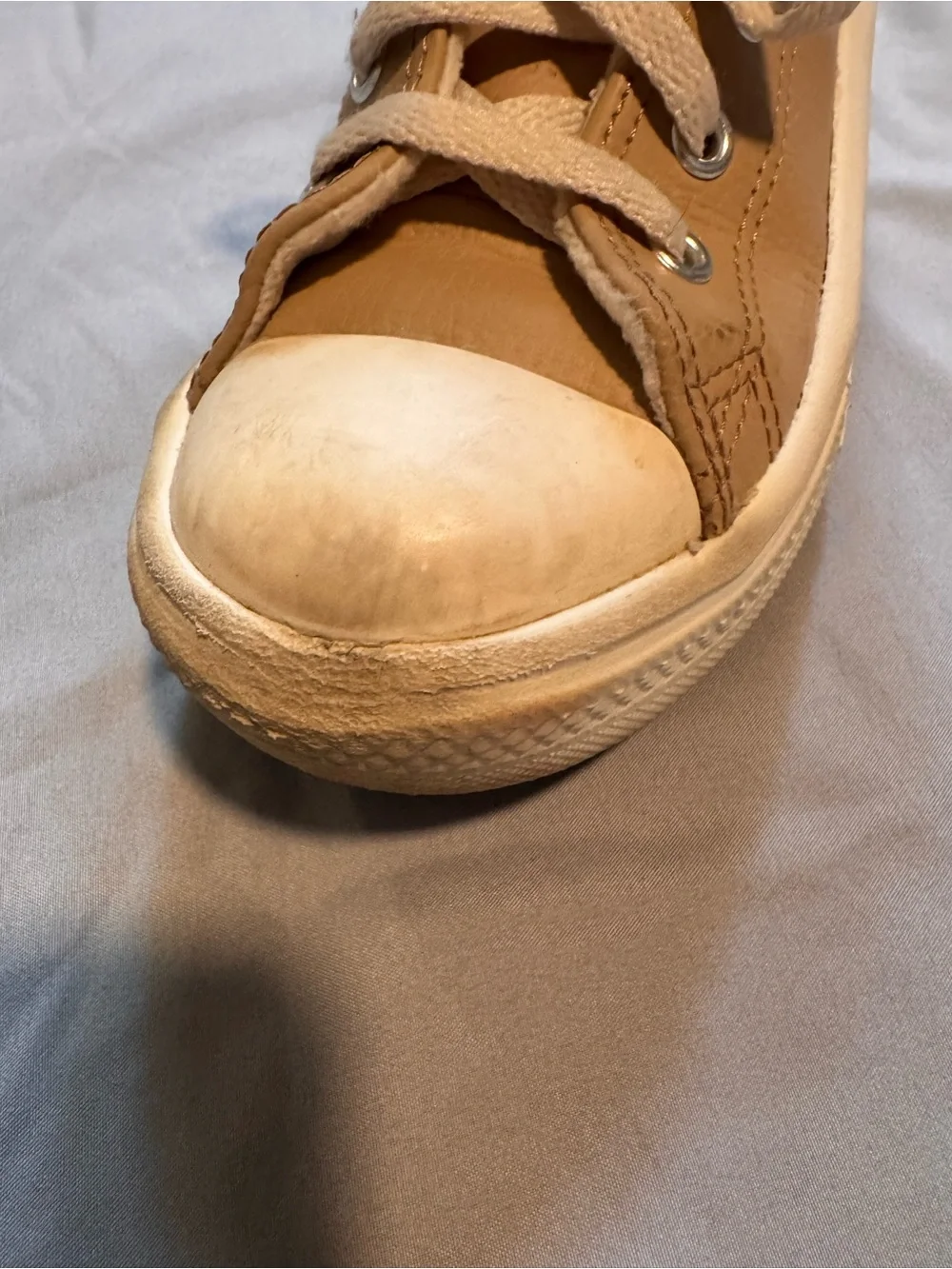 Converse High Top Platform Sneakers in Beige
